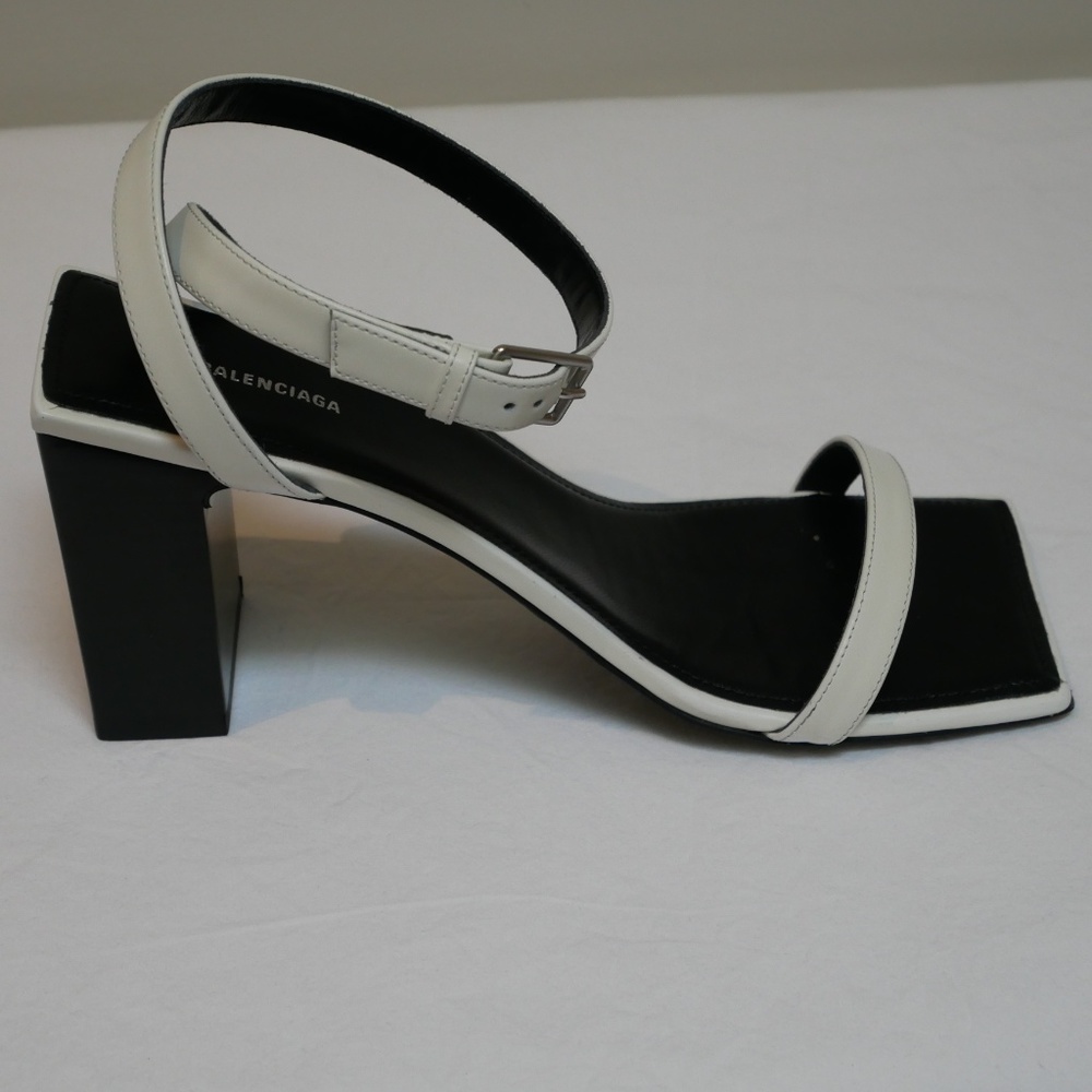 NWT Balenciaga Double Strap Square Sandal - White - Picture 2 of 6